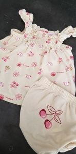 NEW LISTING! CHERRY DRESS AND BLOOMER SET